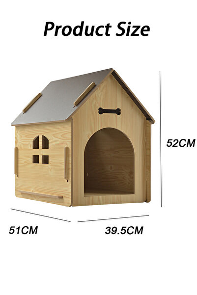 KidLe بيت الكلب بيت خشبي للحيوانات الأليفة مع سقف للكلاب في الداخل