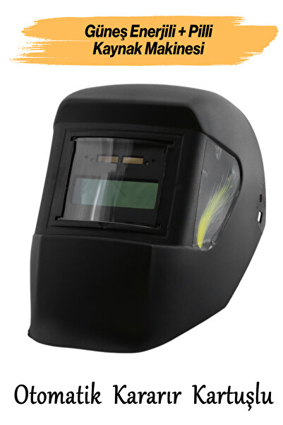 Badem10 Kolormatik Güneş Enerjili Pilli Otomatik Kararan Baş Kaynak Maskesi Siperlik Gözlüğü Düz Başlık