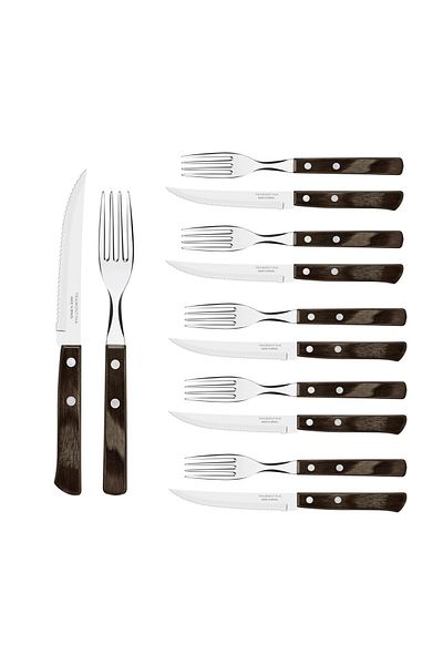 TRAMONTINA 12-piece Steak/pizza Knife And Fork Set Brown 29899199