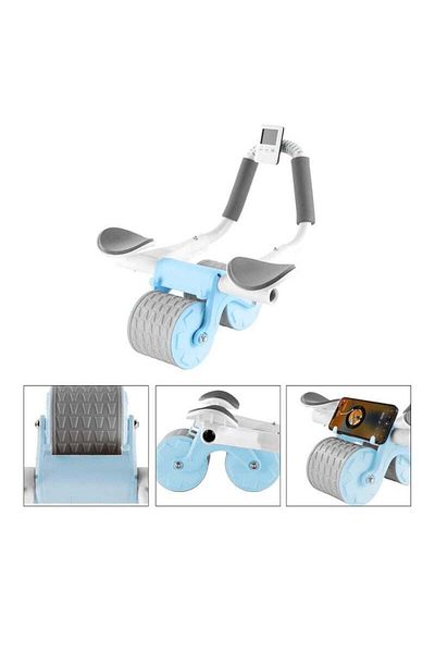 COOYA Abdominal Wheel, Automatic Rebound, With Elbow Support and Timer, For Men and Women, Forliving Room