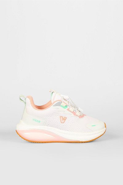 Vicco Knit White Girl's Sports Shoes