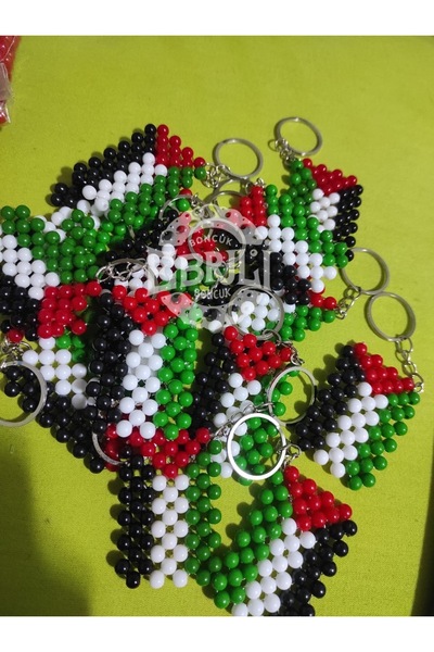 Ebruli Boncuk 6mm Filistin Anahtarlık El Emeği Özel Seri Takı Aparatı (1 Adet)