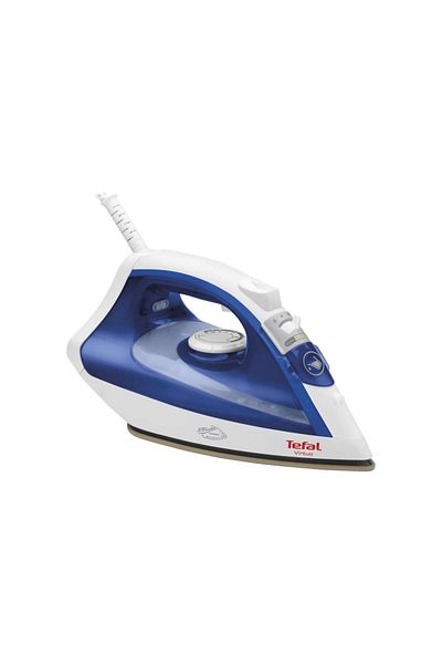 TEFAL Steam Iron Non-stick Sole 1800w White & Blue - Fv1734m0