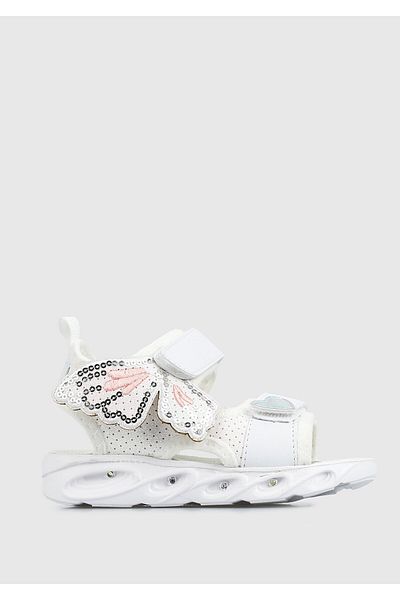 Kiddo White Flat Sandals for Girls