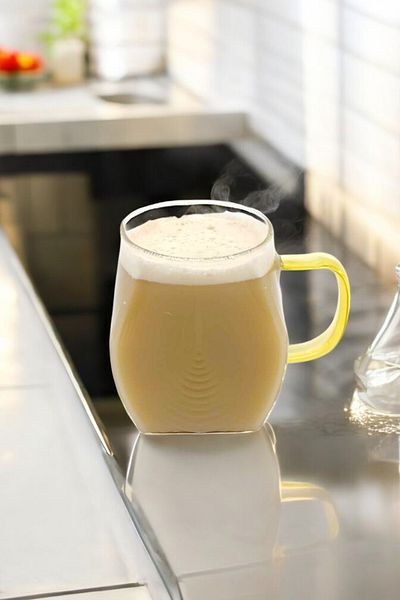 Kitchen Way Colorful Handle Glass Heat Resistant 450ml Borosilicate Mug Line Design Cup Kw-072 Kw-061