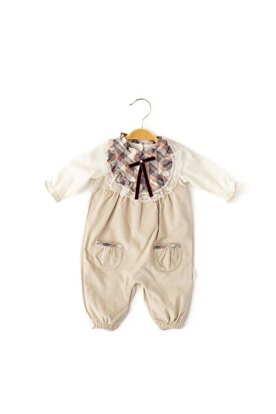 Babydola Bej Fiyonklu Kız Bebek Tulum -12510