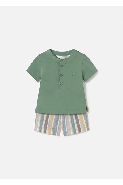 MAYORAL Baby Boy Polo Collar T-Shirt Shorts Set Green 1217