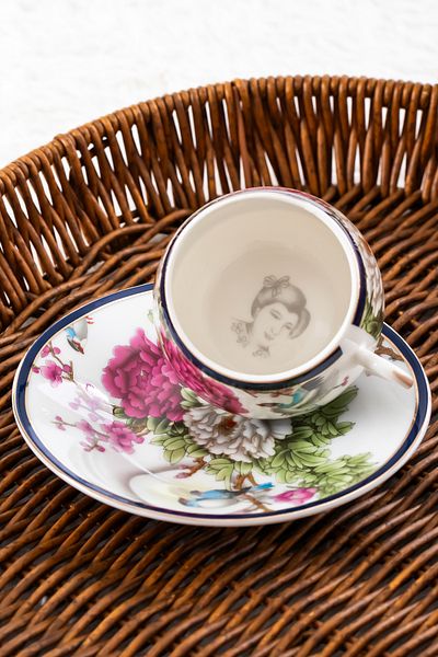 Porsima Geısha Turkish Coffee Cup Set 12 Pieces Porcelain for 6 People 100ml