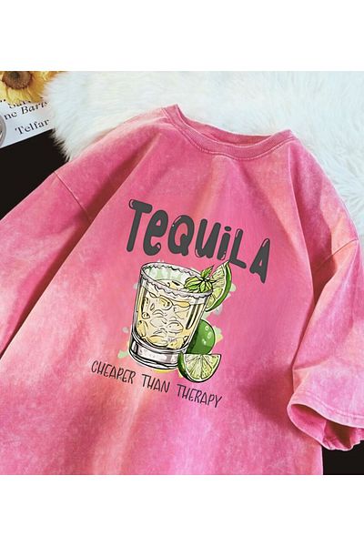 Touz Moda Μπλουζάκι με στάμπα Tequila Unisex Oversize