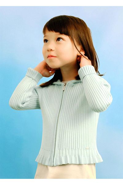MAYORAL Girl's Hooded Cardigan Mint 3365