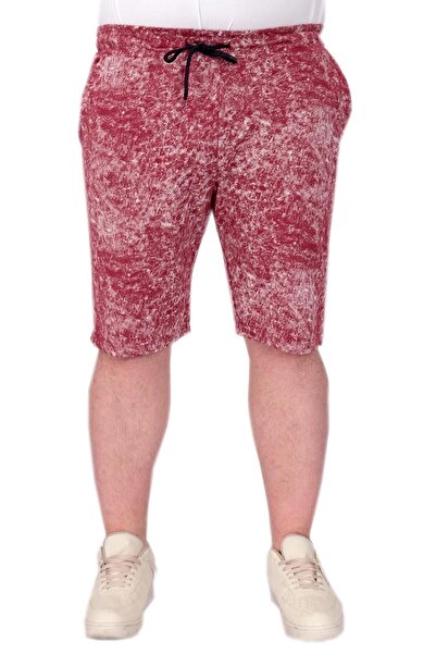 ModeXL Men's Shorts in Large Sizes Etching Print Mode XL 20037S Burgundy