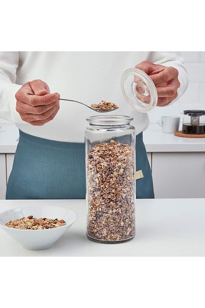 IKEA VARDAGEN Jar with lid, clear glass, 1.8 l