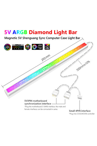 Choice شريط إضاءة LED B COOLMOON ARGB 5 فولت 3 دبابيس/مصباح ماسي مغناطيسي ملون صغير 4 دبابيس DIY Ba.