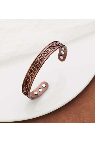 sarıyer silver Traditional Motif Embroidered Copper Bracelet Adjusted Model Magnetic Magnet Copper Bracelet Bracelet