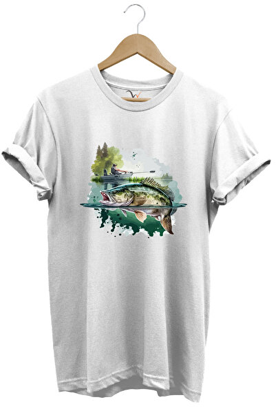 WİDİ Pescuit Pește Stiucă și Pescuit în Barcă Cu Undiță 100% Bumbac Tricou al...