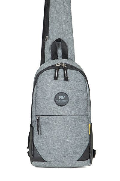 Newish Polo Men's Canvas Fabric Cross Waist and Shoulder Bag with USB Port