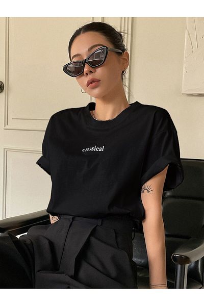 uyguntarz Klasyczny nadrukowany T-shirt oversize