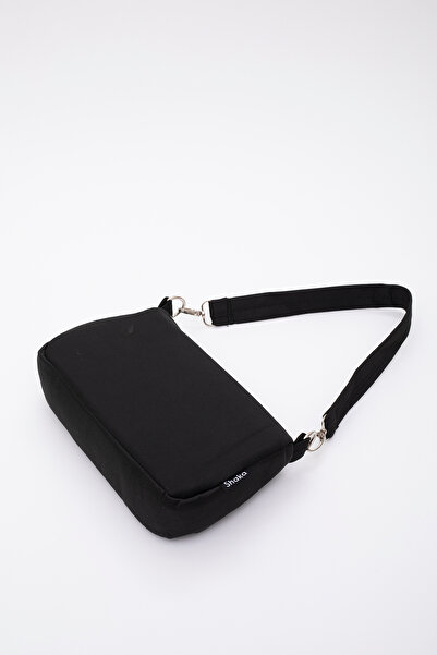 SHAKA Černá U16 denní sportovní plátěná látková bageta Dámská kabelka do ruky a přes rameno U:23 E:16 W:7