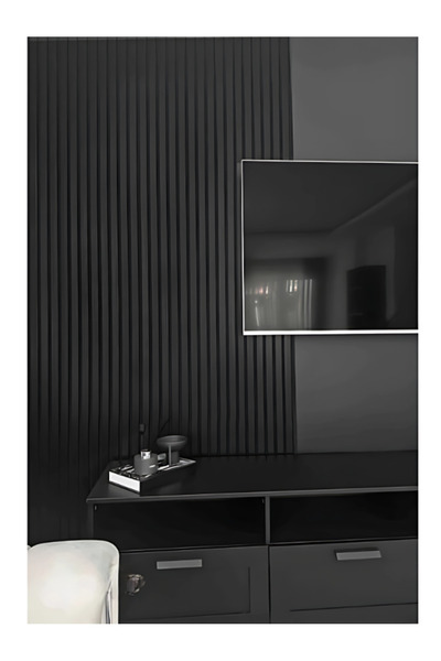 DECOALA Mdf Ahşap Akustik Duvar Paneli 60x275 Cm - Siyah