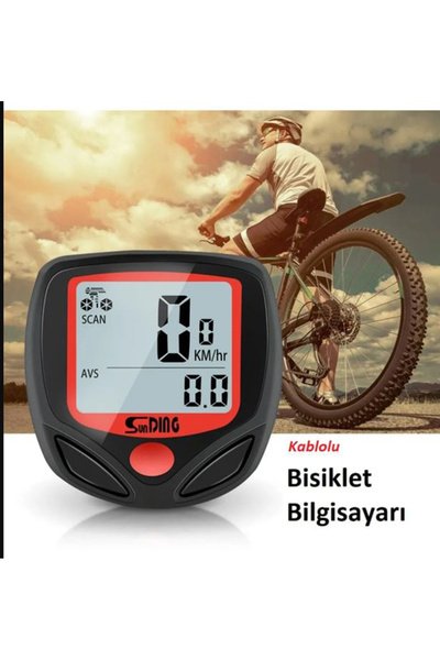 TechTic Dijital Bisiklet Hız Mesafe  Ölçer Su Geçirmez Yol Bilgisayarı