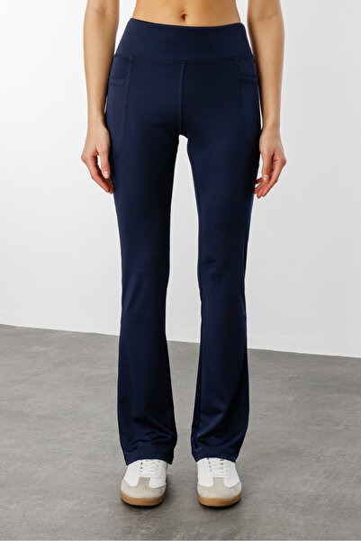 GENIUS STORE Kadın Yüksek Bel Toparlayıcı Çift Cepli Ispanyol Paça Tayt İSPANYOLPAÇA-TAYT