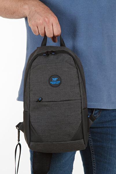 Newish Polo Men's Canvas Fabric Cross Waist and Shoulder Bag with USB Port