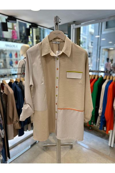 Shop Kafka Plus Size Color Buttoned Linen Shirt