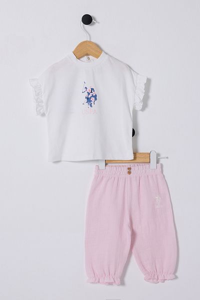 U.S. Polo Assn. U.S.Polo Assn. Usb2392 Girl's Ecru Double Set