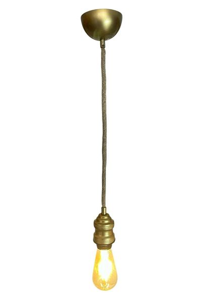CONANA Pendant Lamp Tulip Lampholder Jute Wicker Cable (70cm Metal) Décoratif