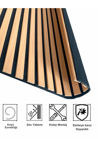 DECOALA Mdf Ahşap Akustik Duvar Paneli 60x275 Cm - Kayın