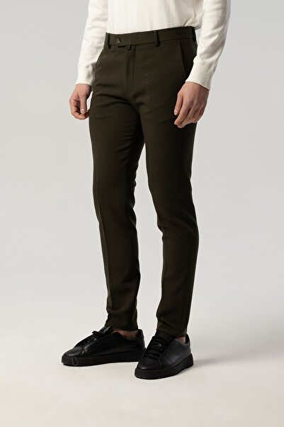 Score Michail İtalyan Kesim Haki Kumaş Pantolon 1027-04