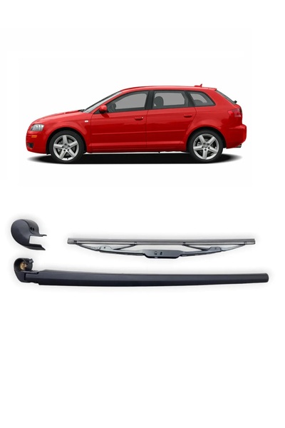 CMEPARTS Audi A3 2004-2012 Arka Cam Silecek Kolu Ve Süpürgesi Kapak Takımı 8E...