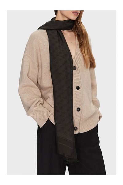 Guess Zamıra Scarf 4g Jaquard 80X180 Women's Anthracite Shawl Aw5278Mod03-Clo