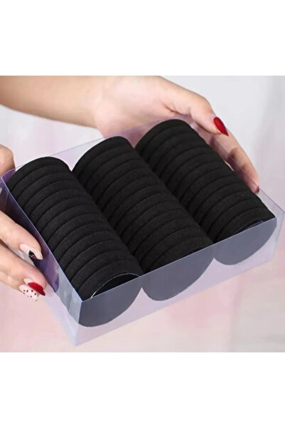 C&E Design Kadın 25'li Siyah Lastik Toka Seti