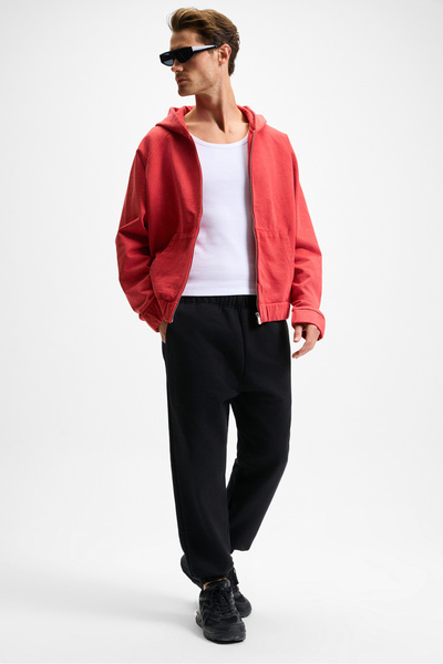 GRIMELANGE Ανδρικό φούτερ YOANE με δεμένη ελαστική μέση και πόδι μαύρο