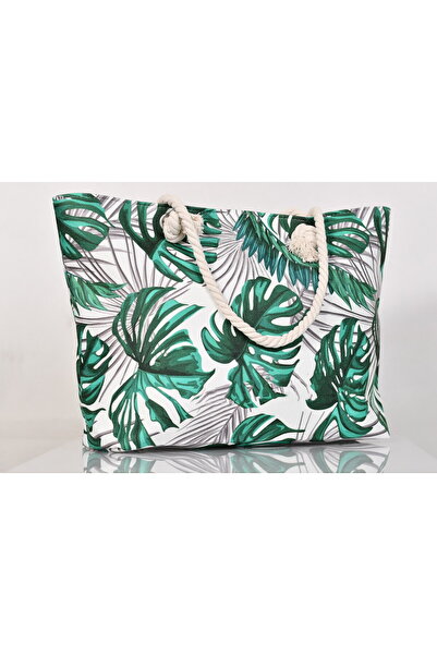 Generic Stylish beach bag with a linen lining and a hemp rope handle, large capacity, water resistant