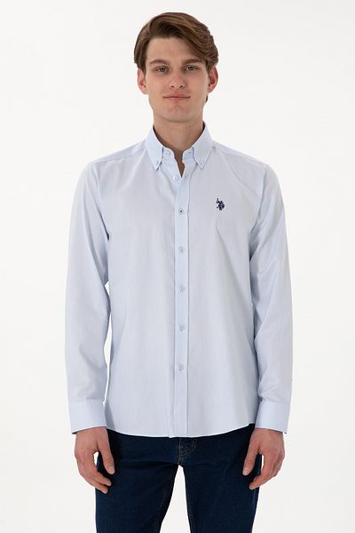 U.S. Polo Assn. Baza. Polo Assn. Cămașă slim cu mânecă lungă din bumbac 100%. 2083199
