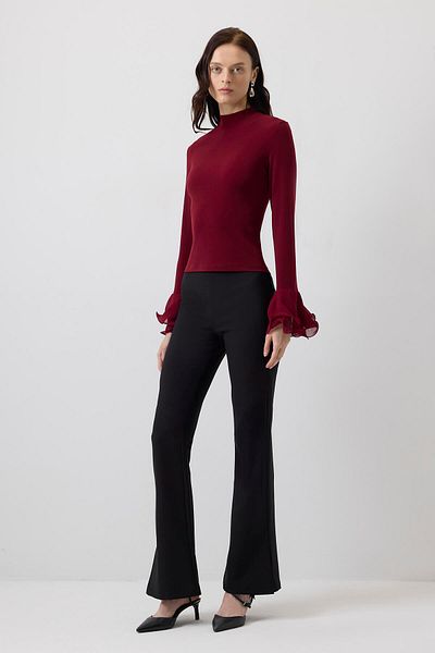 Touché Privé Chiffon Sleeve Knitted Bluz