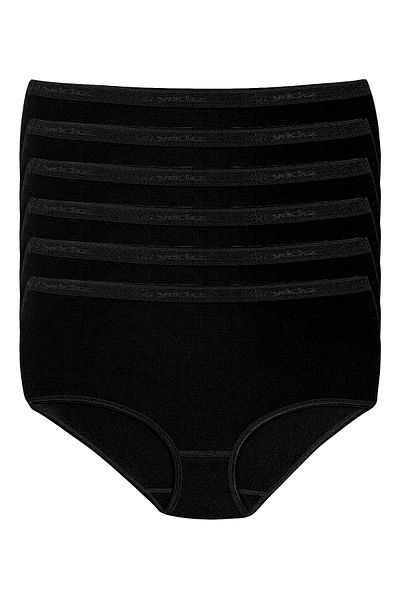 YILDIZ Bamboo Belted Lycra Bato Panties 6 Pack Black Star Kod3946
