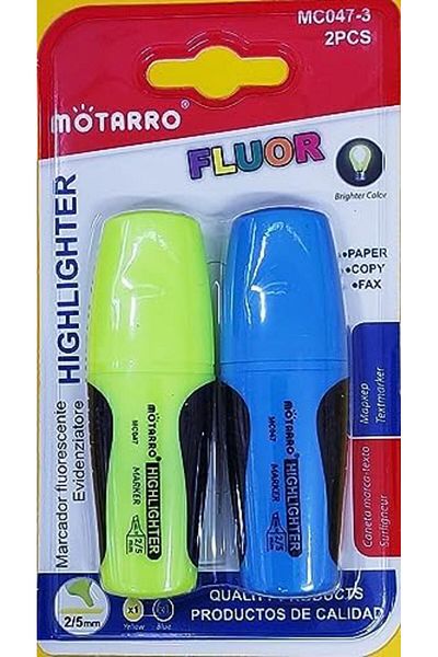 MOTARRO - 2PCS Highlighters - Mini TextMarkers Pastel and Fluorescent Colours Different Varieties