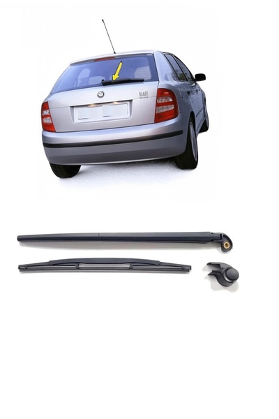 CMEPARTS Skoda Fabia HB 1999-2008 Arka Cam Silecek Kolu Ve Süpürgesi Kapak Ta...