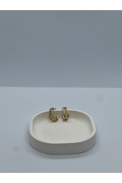 TuQos Gold Colored Steel Earrings