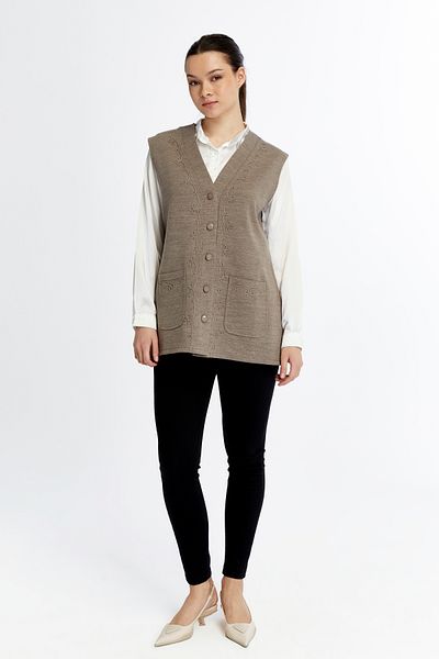 larocci Women's Standard V-Neck Mother's Vest with Embroidered Pocket