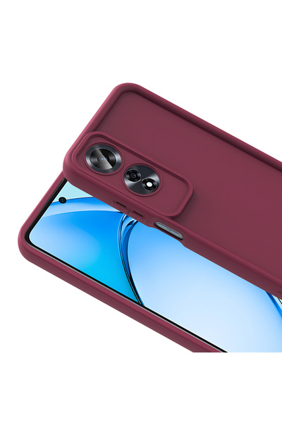 m.tk moveteck Oppo Reno A60 Case Soft Colorful Launch Silicone Camera Protected Protruding Thick Edges 3D Coffe