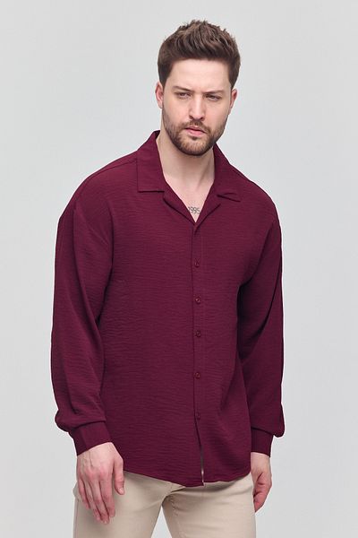 COMBİNE MİCHAİL Ανδρικό πουκάμισο Oversize Μακρυμάνικο Λινό Καλοκαιρινό Πουκάμισο