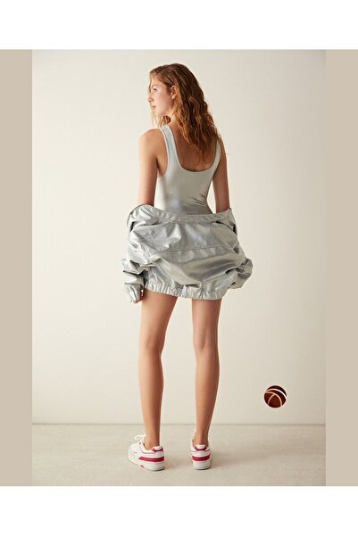 İntive Lingerie Colorful Infinity 20 Denim Pantyhose with Blue/Orange/Pink Stripes on the Back 57 Skin