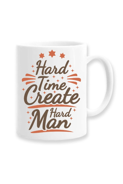 OEM Cană albă personalizată „Timp greu, creează un om greu”, Inovatix®. 330 ml