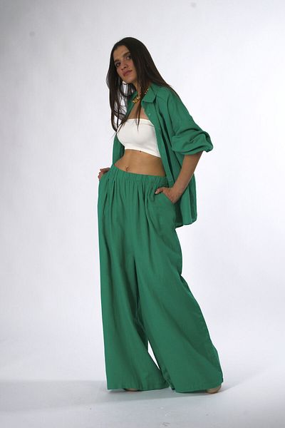 ABBRA Women's 100% Cotton Soft Textured Suit
