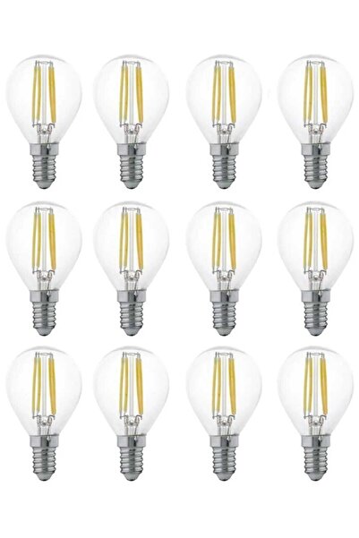 Heka 6w E-14 Duylu Fılament Led Ampul Sarı Işık 12 Adet