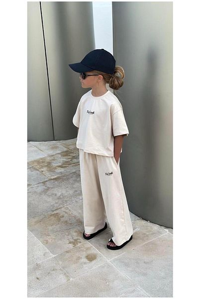 Magu Κορίτσια Oversize Casual Σετ Βαμβακερό T-shirt Φούτερ Άνετος Συνδυασμός